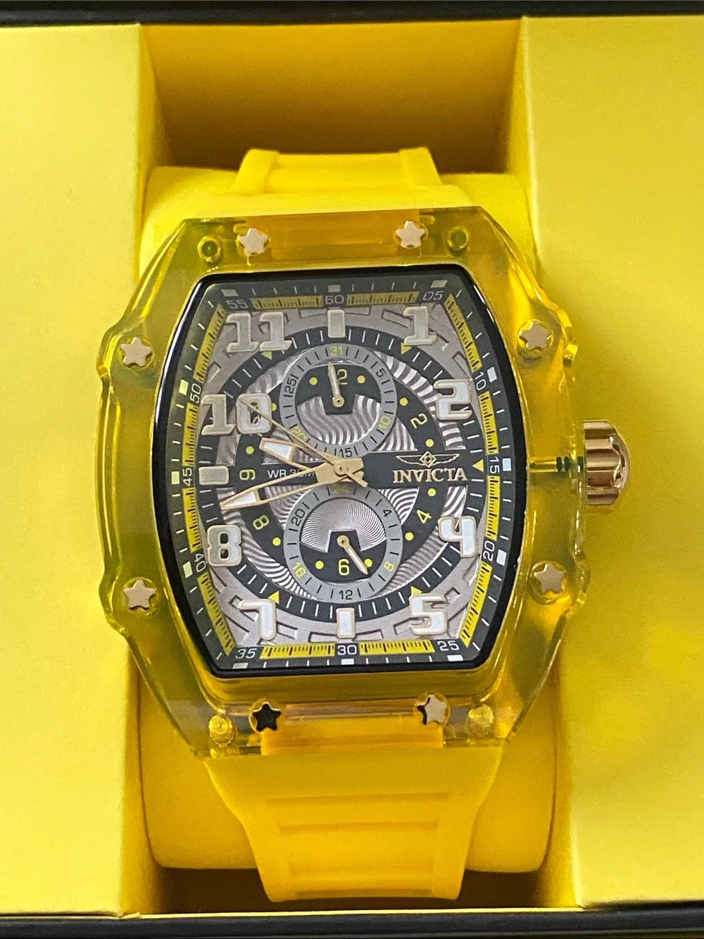 Invicta NEW Racing Cyclone 48.5 mm Men’s Yellow Watch